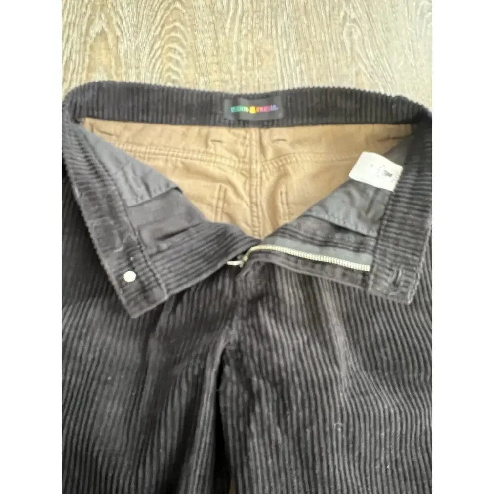 TEDDY‎ FRESH Men’s Corduroy Shorts Black Brown Pockets Sz 28 Perfect Condition